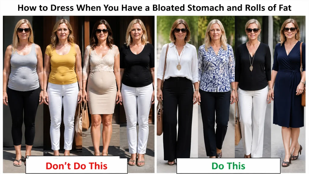 How to dress when you have a bloated stomach and rolls of fat