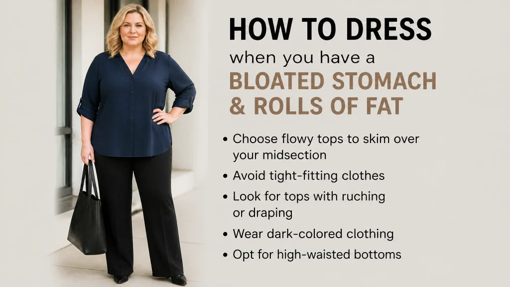 How to dress when you have a bloated stomach and rolls of fat