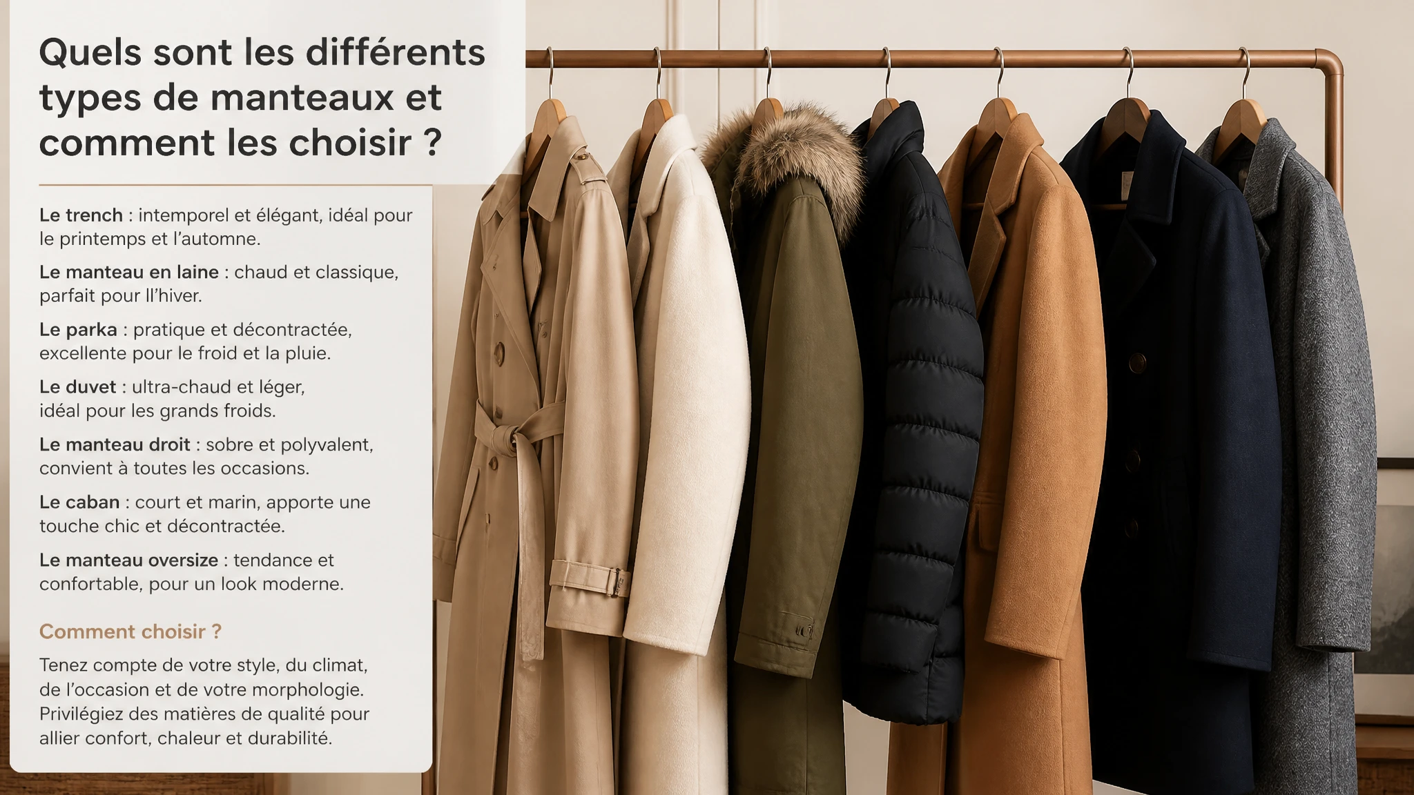 Quels sont les différents types de manteaux et comment les choisir ?