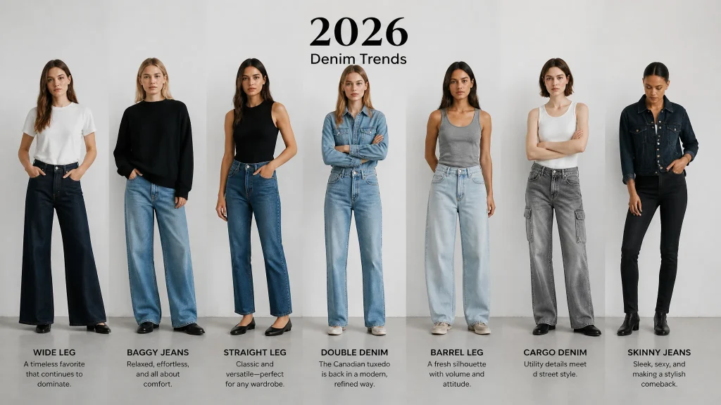 What style of jeans will be in fashion in 2026? Trends to know